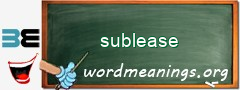 WordMeaning blackboard for sublease